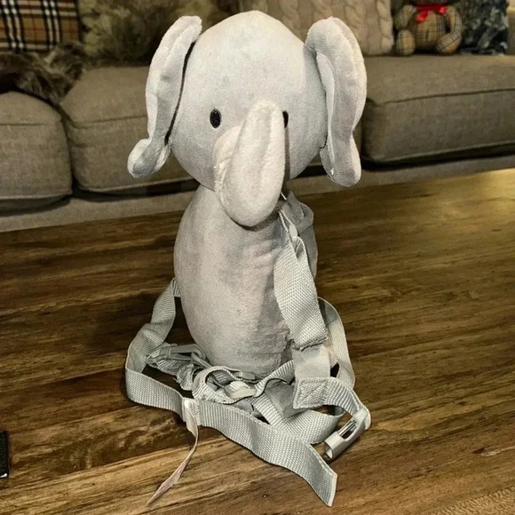 Gold Bug Child Kids Unisex Harness Reach Gray Elephant Plush Soft Stuffed Animal - Picture 1 of 8